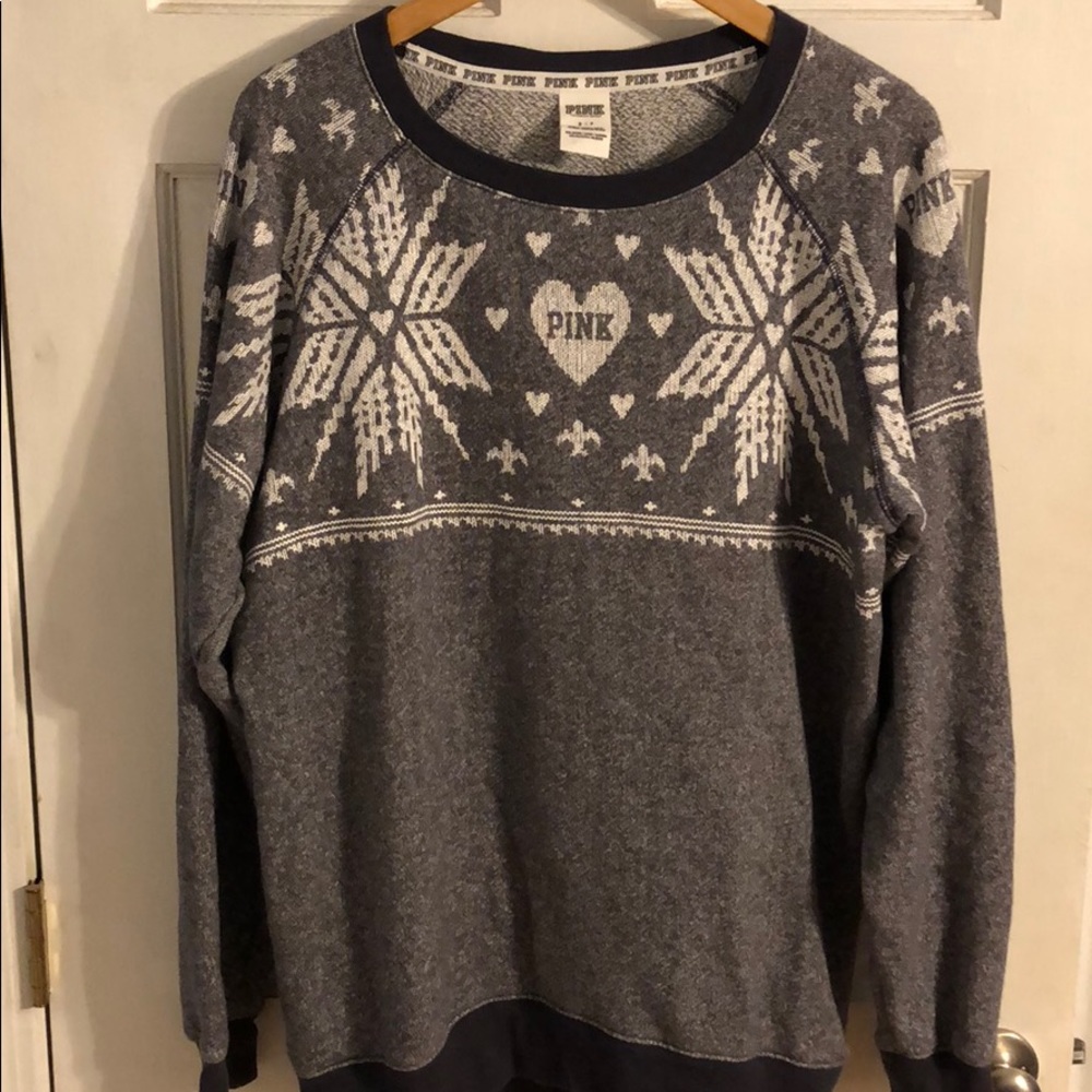 Pink Victoria Secret Holiday Snowflake Sweater